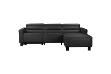 Kulmarecliner-sohva Loft24 Kulmasohva Loft24 Carpari sähköisellä lepotuolilla Musta Oikeakätinen Belfast-kangas