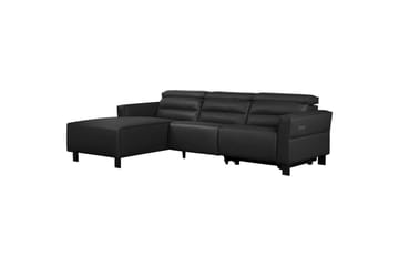 Kulmarecliner-sohva Loft24 Kulmasohva Loft24 Carpari sähköisellä lepotuolilla Musta Vasenkätinen Belfast-kangas - Huonekalut - Sohva - Nahkasohva