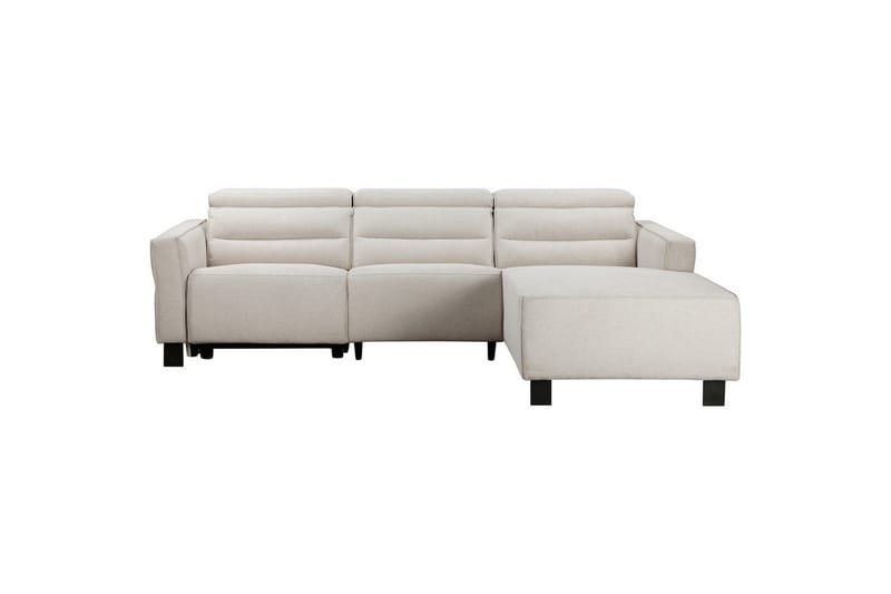Kulmarecliner-sohva Loft24 Kulmasohva Loft24 Carpari sähköisellä lepotuolilla Valkoinen Oikeakätinen Belfast-kangas - Huonekalut - Sohva - Mekanismisohva