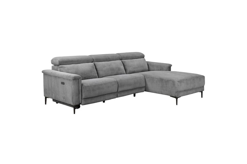 Kulmarecliner-sohva Loft24 Kulmasohva Loft24 Lund sähköisellä recliner-toiminnolla Harmaa Oikeakätinen - Huonekalut - Sohva - Mekanismisohva