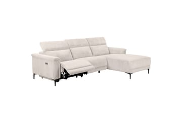 Kulmarecliner-sohva Loft24 Kulmasohva Loft24 Lund sähköisellä recliner-toiminnolla Valkoinen Oikeakätinen - Huonekalut - Sohva - Mekanismisohva