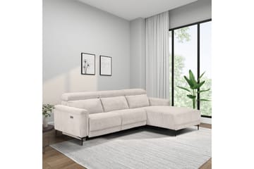 Kulmarecliner-sohva Loft24 Kulmasohva Loft24 Lund sähköisellä recliner-toiminnolla Valkoinen Oikeakätinen - Huonekalut - Sohva - Mekanismisohva