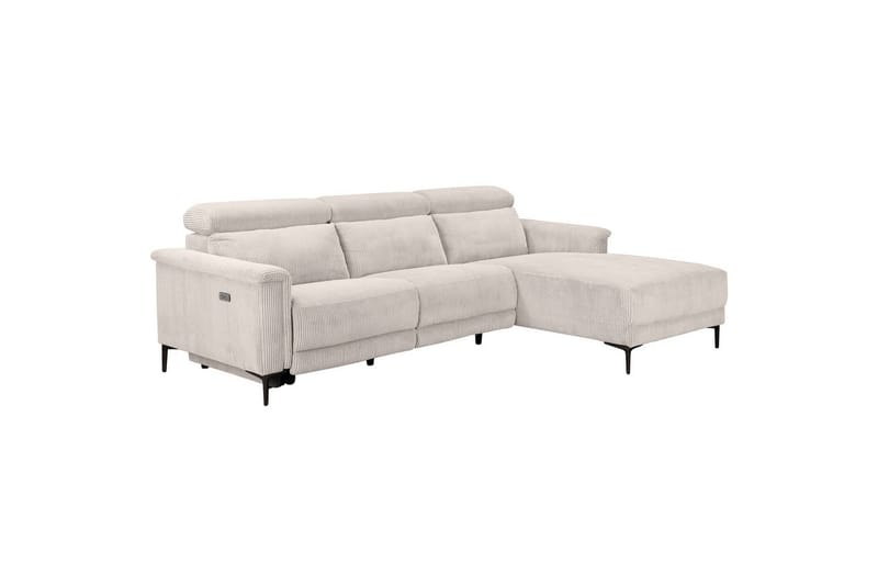 Kulmarecliner-sohva Loft24 Kulmasohva Loft24 Lund sähköisellä recliner-toiminnolla Valkoinen Oikeakätinen - Huonekalut - Sohva - Mekanismisohva