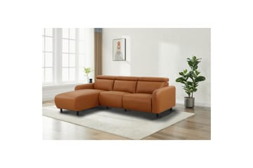Kulmarecliner-sohva Loft24 Kulmasohva Loft24 Skaane manuaalisella nojatuolilla Brun Konstläder - Huonekalut - Sohva - Nahkasohva