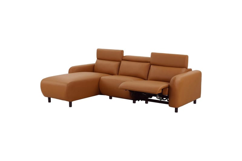 Kulmarecliner-sohva Loft24 Kulmasohva Loft24 Skaane manuaalisella nojatuolilla Brun Konstläder - Huonekalut - Sohva - Nahkasohva