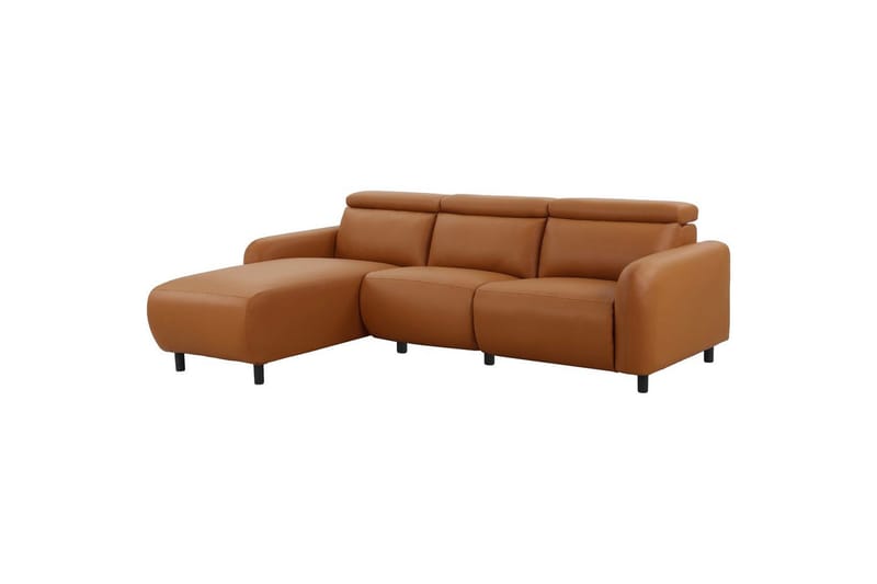 Kulmarecliner-sohva Loft24 Kulmasohva Loft24 Skaane manuaalisella nojatuolilla Brun Konstläder - Huonekalut - Sohva - Nahkasohva