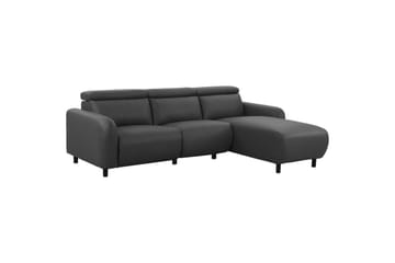 Kulmarecliner-sohva Loft24 Kulmasohva Loft24 Skaane manuaalisella nojatuolilla Harmaa1 Keinonahka - Huonekalut - Sohva - Nahkasohva