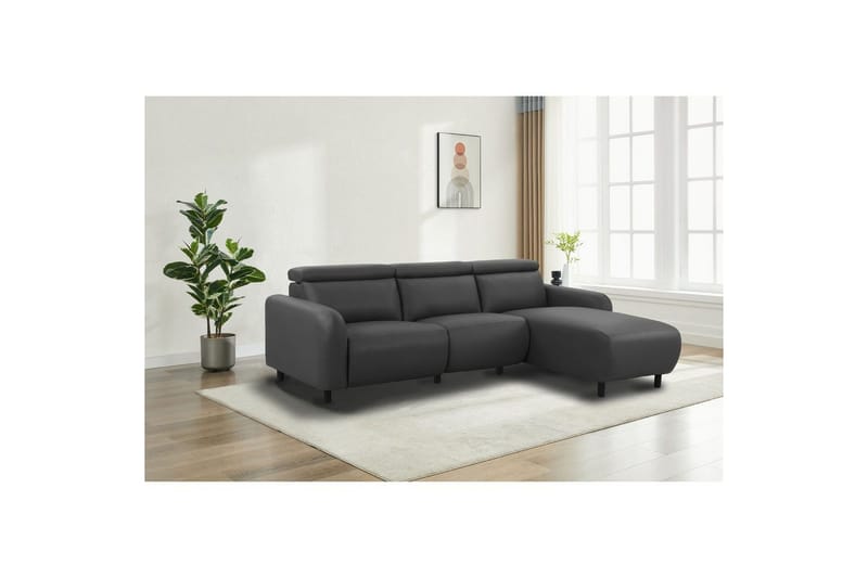 Kulmarecliner-sohva Loft24 Kulmasohva Loft24 Skaane manuaalisella nojatuolilla Harmaa1 Keinonahka - Huonekalut - Sohva - Mekanismisohva