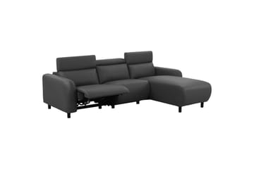 Kulmarecliner-sohva Loft24 Kulmasohva Loft24 Skaane manuaalisella nojatuolilla Harmaa1 Keinonahka - Huonekalut - Sohva - Nahkasohva