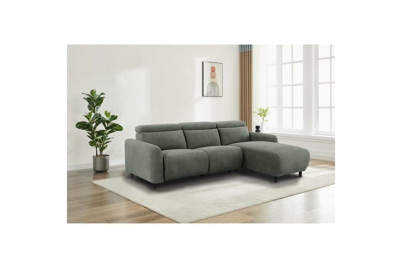 Kulmarecliner-sohva Loft24 Kulmasohva Loft24 Skaane manuaalisella nojatuolilla Harmaa1 Manchester - Huonekalut - Sohva - Mekanismisohva