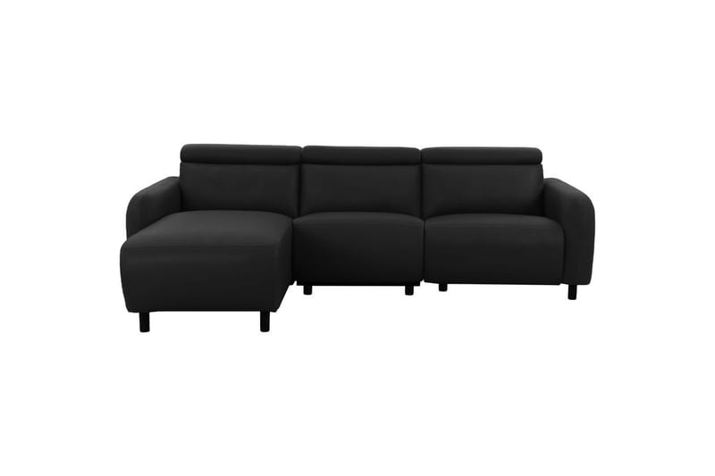 Kulmarecliner-sohva Loft24 Kulmasohva Loft24 Skaane manuaalisella nojatuolilla Musta Keinonahka - Huonekalut - Sohva - Mekanismisohva