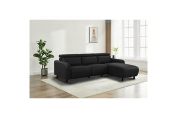 Kulmarecliner-sohva Loft24 Kulmasohva Loft24 Skaane manuaalisella nojatuolilla Musta1 Keinonahka - Huonekalut - Sohva - Nahkasohva