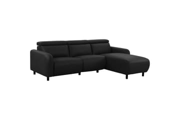 Kulmarecliner-sohva Loft24 Kulmasohva Loft24 Skaane manuaalisella nojatuolilla Musta1 Keinonahka - Huonekalut - Sohva - Nahkasohva