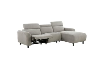 Kulmarecliner-sohva Loft24 Kulmasohva Loft24 Skaane sähköisellä lepotuolilla Harmaa Oikeakätinen Manchester - Huonekalut - Sohva - Nahkasohva