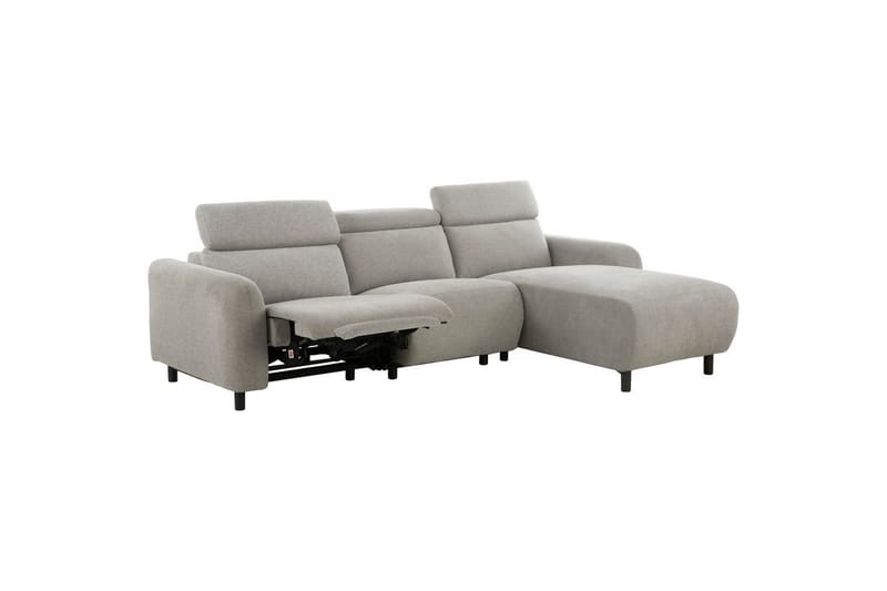 Kulmarecliner-sohva Loft24 Kulmasohva Loft24 Skaane sähköisellä lepotuolilla Harmaa Oikeakätinen Manchester - Huonekalut - Sohva - Nahkasohva