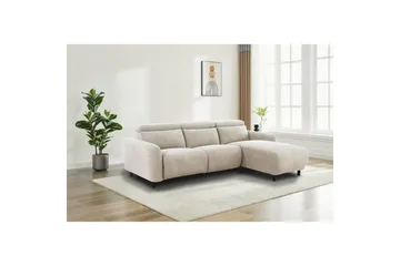 Kulmarecliner-sohva Loft24 Kulmasohva Loft24 Skaane sähköisellä lepotuolilla Vit Höger Manchester - Huonekalut - Sohva - Mekanismisohva