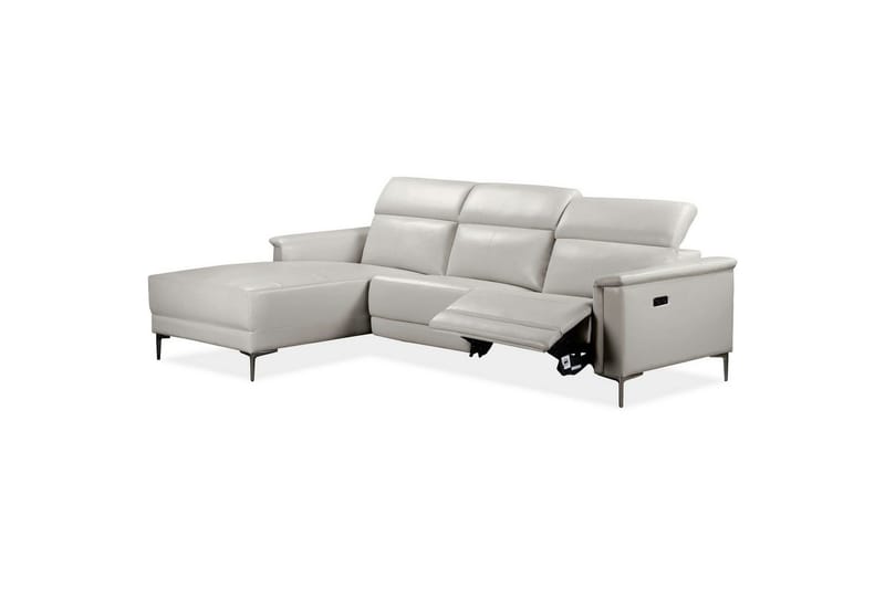 Kulmareclinersohva Loft24 Kulmasohva 3-istuttava Lund Cream White Vänster - Huonekalut - Sohva - Nahkasohva