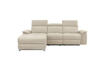 Kulmareclinersohva Loft24 Kulmasohva 3-istuttava Pareli Vit Vänster - Huonekalut - Sohva - Mekanismisohva