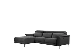 Kulmasohva 3-istuttava Lund Antrasiitti, Belfast-kangas, Vasen Manuaalinen Levitettävä Tuoli