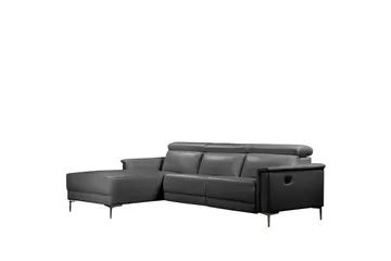 Kulmasohva 3-istuttava Lund Harmaa, PU, Vasen Manuaalinen Levitettävä Tuoli