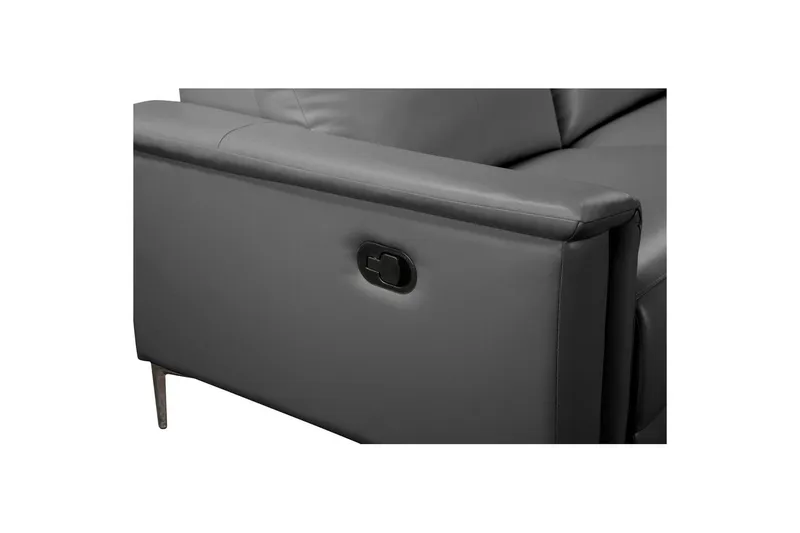 Kulmasohva 3-istuttava Lund Harmaa, PU, Manuaalinen oikea lepohuone - Harmaa, PU, Manuaalinen oikea lepohuone - Huonekalut - Sohva - Nahkasohva