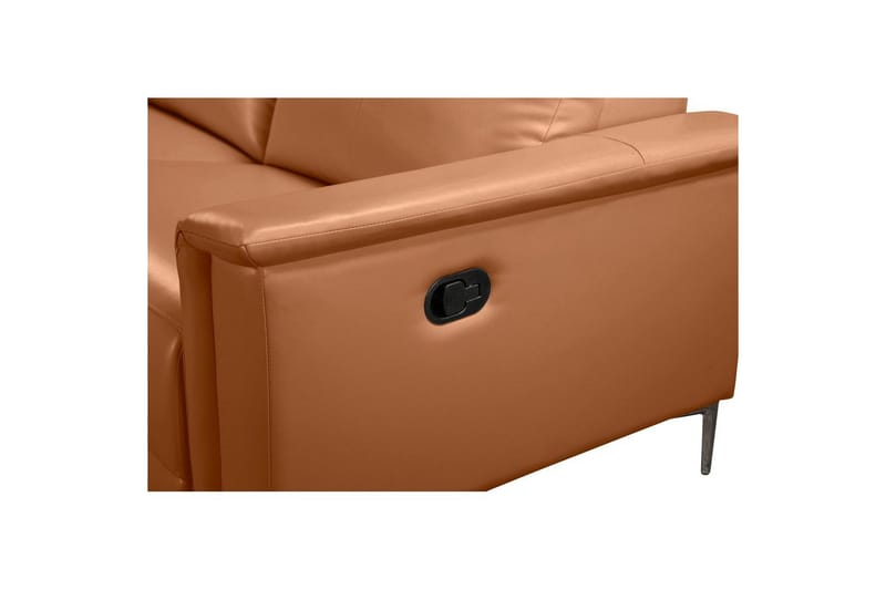 Kulmasohva 3-istuttava Lund Konjakki, Nahka/PU, Vasen Manuaalinen Levitettävä Tuoli - Konjakki, Nahka/PU, Vasen Manuaalinen Levitettävä Tuoli - Huonekalut - Sohva - Nahkasohva