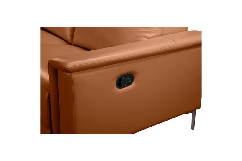 Kulmasohva 3-istuttava Lund Konjakki, PU, Vasen Manuaalinen Levitettävä Tuoli - Konjakki, PU, Vasen Manuaalinen Levitettävä Tuoli - Huonekalut - Sohva - Nahkasohva