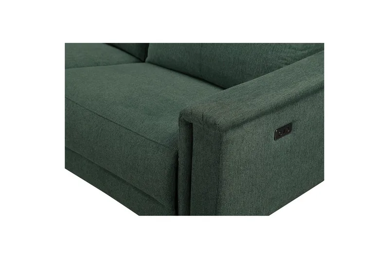 Kulmasohva 3-istuttava Lund Tummanvihreä, Belfast-kangas, Vasen Sähkökäyttöinen Levitettävä Tuoli - Tummanvihreä, Belfast-kangas, Vasen Sähkökäyttöinen Levitettävä Tuoli - Huonekalut - Sohva - Mekanismisohva
