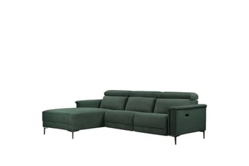 Kulmasohva 3-istuttava Lund Tummanvihreä, Belfast-kangas, Vasen Sähkökäyttöinen Levitettävä Tuoli