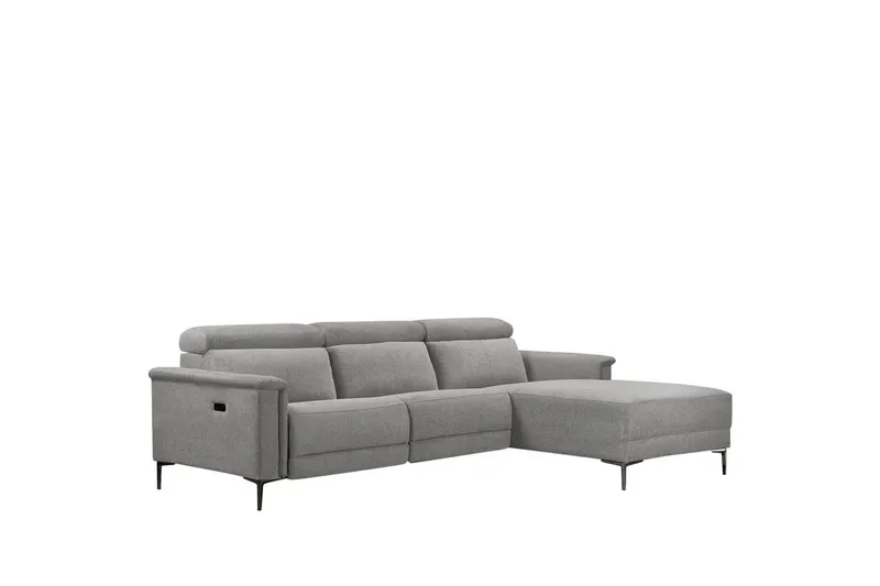 Kulmasohva 3-istuttava Lund Vaaleanharmaa, Belfast-kangas, Sähköinen oikea lepohuone, Vaaleanharmaa, Belfast-kangas, Sähköinen oikea lepohuone