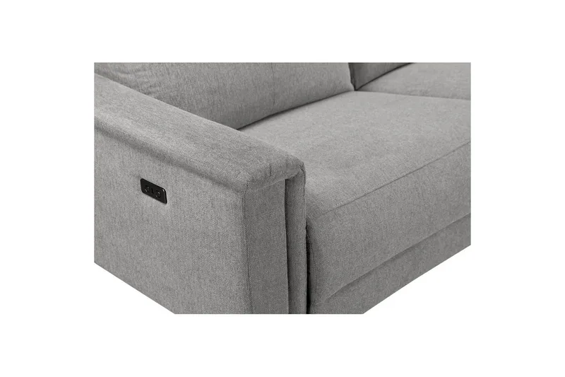 Kulmasohva 3-istuttava Lund Vaaleanharmaa, Belfast-kangas, Sähköinen oikea lepohuone - Vaaleanharmaa, Belfast-kangas, Sähköinen oikea lepohuone - Huonekalut - Sohva - Mekanismisohva