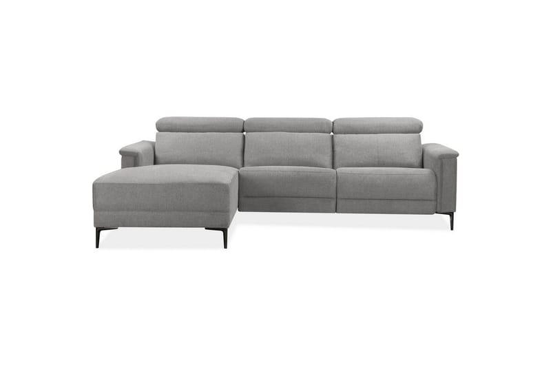 Kulmasohva 3-istuttava Lund Vaaleanharmaa, Belfast-kangas, Vasen Sähkökäyttöinen Levitettävä Tuoli - Vaaleanharmaa, Belfast-kangas, Vasen Sähkökäyttöinen Levitettävä Tuoli - Huonekalut - Sohva - Mekanismisohva
