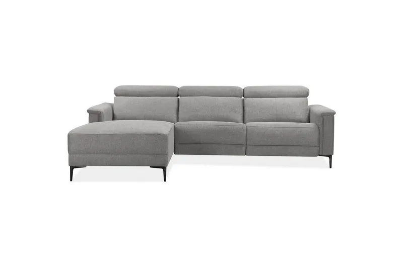 Kulmasohva 3-istuttava Lund Vaaleanharmaa, Belfast-kangas, Vasen Sähkökäyttöinen Levitettävä Tuoli - Vaaleanharmaa, Belfast-kangas, Vasen Sähkökäyttöinen Levitettävä Tuoli - Huonekalut - Sohva - Mekanismisohva