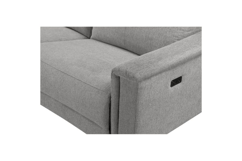 Kulmasohva 3-istuttava Lund Vaaleanharmaa, Belfast-kangas, Vasen Sähkökäyttöinen Levitettävä Tuoli - Vaaleanharmaa, Belfast-kangas, Vasen Sähkökäyttöinen Levitettävä Tuoli - Huonekalut - Sohva - Mekanismisohva
