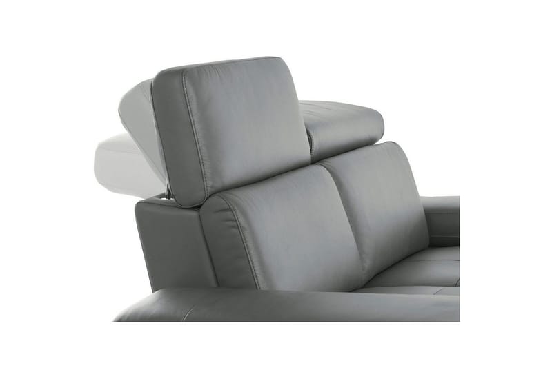 Kulmasohva 3-istuttava Rayland Harmaa, Nahka/PU, Manuaalinen oikea lepohuone - Harmaa, Nahka/PU, Manuaalinen oikea lepohuone - Huonekalut - Sohva - Nahkasohva