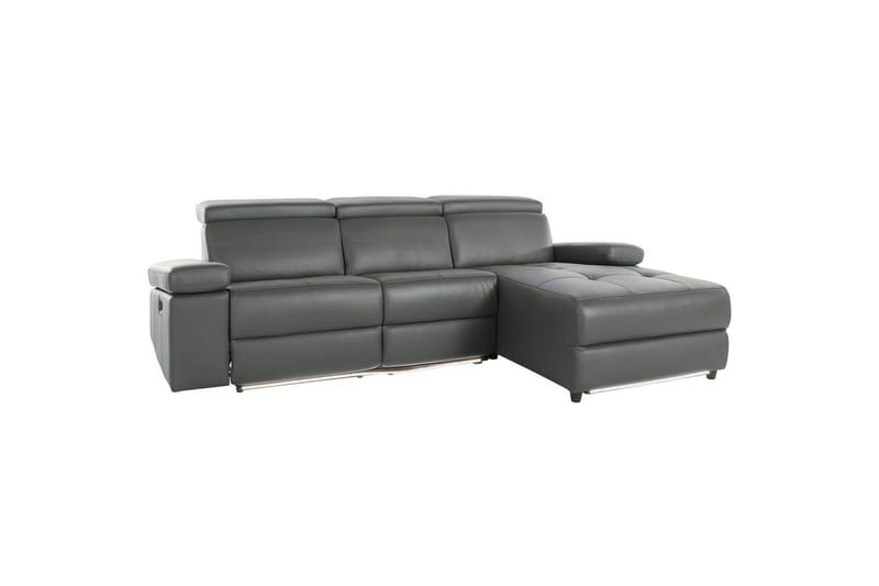 Kulmasohva 3-istuttava Rayland Harmaa, Nahka/PU, Manuaalinen oikea lepohuone - Harmaa, Nahka/PU, Manuaalinen oikea lepohuone - Huonekalut - Sohva - Nahkasohva