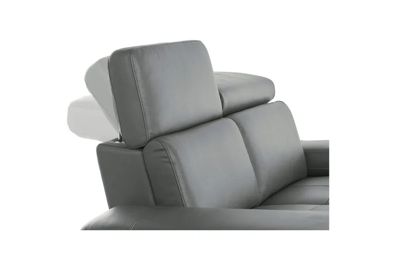 Kulmasohva 3-istuttava Rayland Harmaa, Nahka/PU, Sähköinen oikea lepohuone - Harmaa, Nahka/PU, Sähköinen oikea lepohuone - Huonekalut - Sohva - Nahkasohva