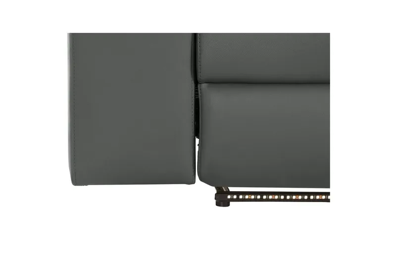 Kulmasohva 3-istuttava Rayland Harmaa, Nahka/PU, Sähköinen oikea lepohuone - Harmaa, Nahka/PU, Sähköinen oikea lepohuone - Huonekalut - Sohva - Nahkasohva