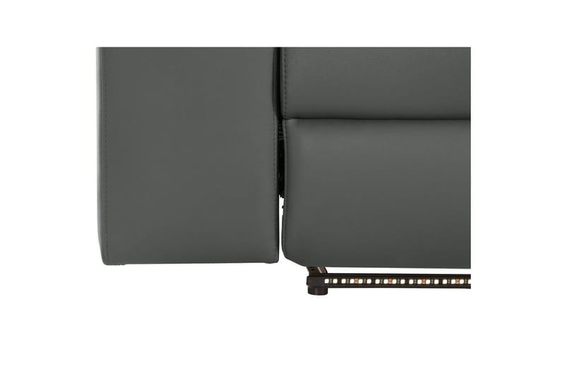 Kulmasohva 3-istuttava Rayland Harmaa, Nahka/PU, Sähköinen oikea lepohuone - Harmaa, Nahka/PU, Sähköinen oikea lepohuone - Huonekalut - Sohva - Nahkasohva