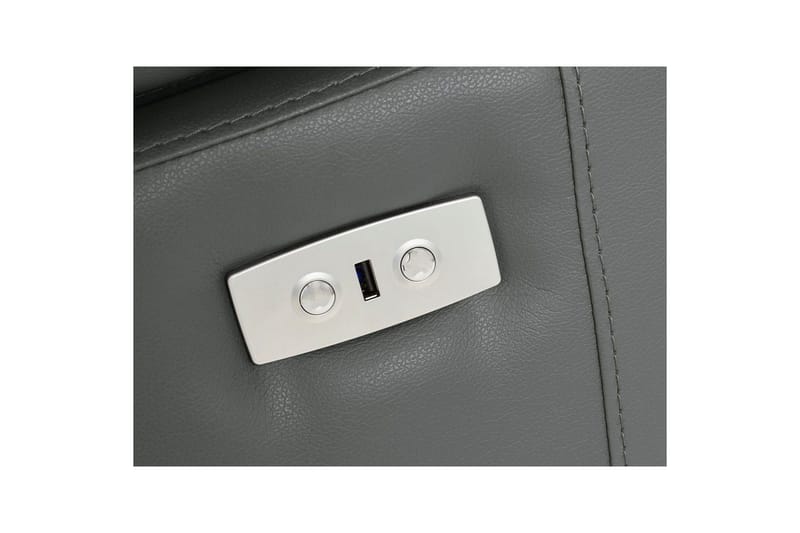 Kulmasohva 3-istuttava Rayland Harmaa, Nahka/PU, Sähköinen oikea lepohuone - Harmaa, Nahka/PU, Sähköinen oikea lepohuone - Huonekalut - Sohva - Nahkasohva