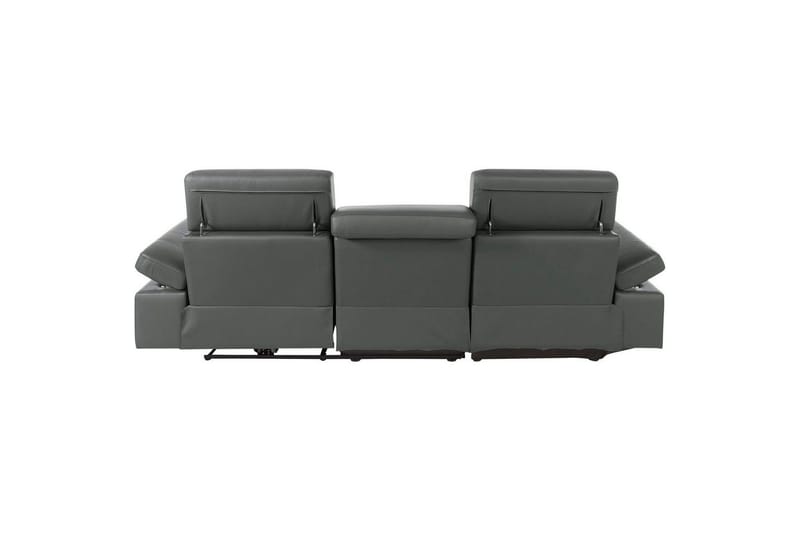 Kulmasohva 3-istuttava Rayland Harmaa, Nahka/PU, Vasen Manuaalinen Levitettävä Tuoli - Harmaa, Nahka/PU, Vasen Manuaalinen Levitettävä Tuoli - Huonekalut - Sohva - Nahkasohva