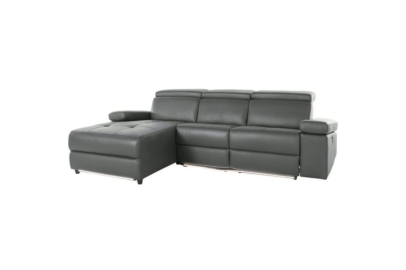 Kulmasohva 3-istuttava Rayland Harmaa, Nahka/PU, Vasen Sähkökäyttöinen Levitettävä Tuoli, Harmaa, Nahka/PU, Vasen Sähkökäyttöinen Levitettävä Tuoli