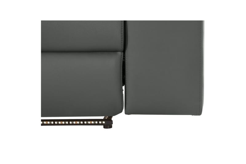 Kulmasohva 3-istuttava Rayland Harmaa, Nahka/PU, Vasen Sähkökäyttöinen Levitettävä Tuoli - Harmaa, Nahka/PU, Vasen Sähkökäyttöinen Levitettävä Tuoli - Huonekalut - Sohva - Nahkasohva