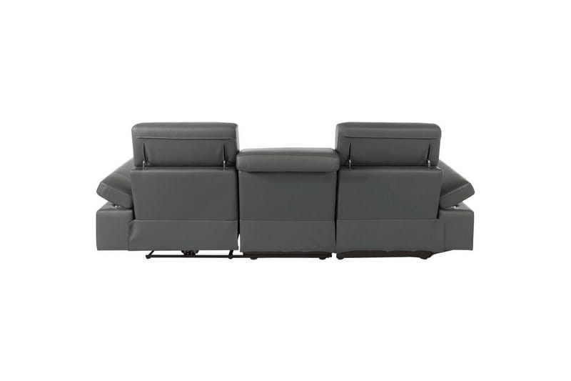 Kulmasohva 3-istuttava Rayland Harmaa, Nahka/PU, Vasen Sähkökäyttöinen Levitettävä Tuoli - Harmaa, Nahka/PU, Vasen Sähkökäyttöinen Levitettävä Tuoli - Huonekalut - Sohva - Nahkasohva