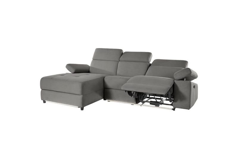 Kulmasohva 3-istuttava Rayland Harmaa, Sunday-kangas, Vasen Manuaalinen Levitettävä Tuoli - Harmaa, Sunday-kangas, Vasen Manuaalinen Levitettävä Tuoli - Huonekalut - Sohva - Mekanismisohva
