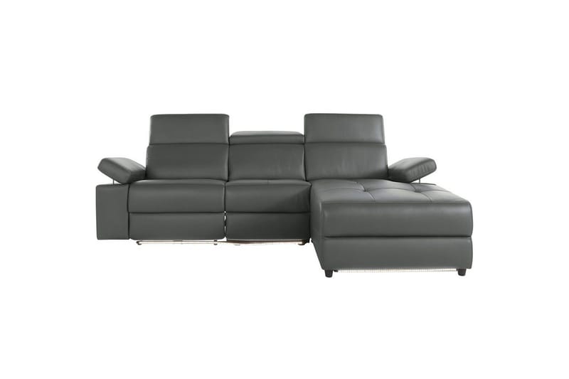 Kulmasohva 3-istuttava Rayland Harmaa, PU, Manuaalinen oikea lepohuone - Harmaa, PU, Manuaalinen oikea lepohuone - Huonekalut - Sohva - Nahkasohva