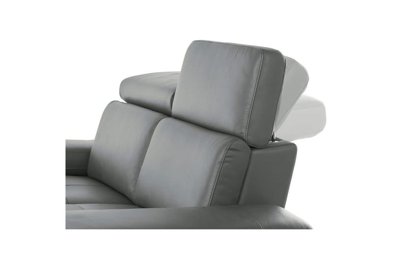 Kulmasohva 3-istuttava Rayland Harmaa, PU, Vasen Manuaalinen Levitettävä Tuoli - Harmaa, PU, Vasen Manuaalinen Levitettävä Tuoli - Huonekalut - Sohva - Nahkasohva