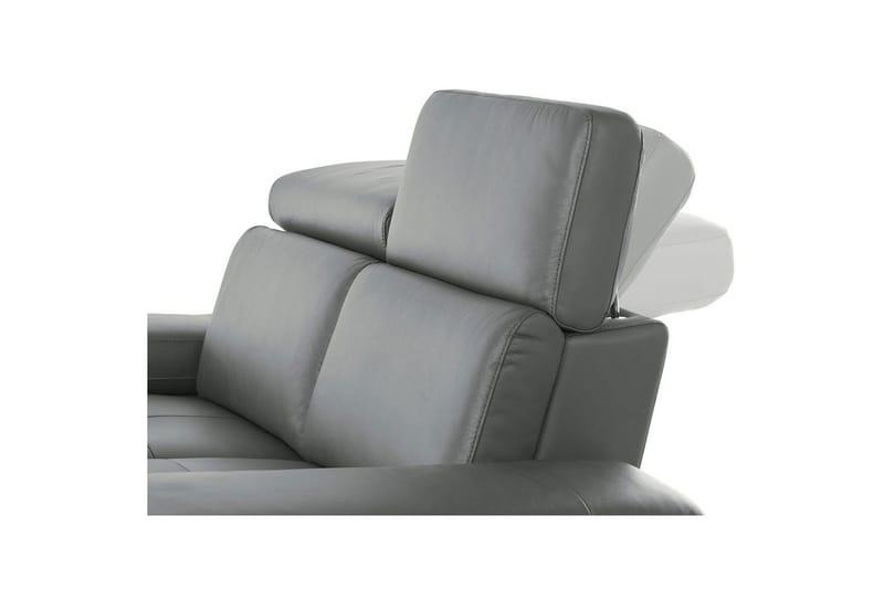 Kulmasohva 3-istuttava Rayland Harmaa, PU, Vasen Sähkökäyttöinen Levitettävä Tuoli - Harmaa, PU, Vasen Sähkökäyttöinen Levitettävä Tuoli - Huonekalut - Sohva - Nahkasohva