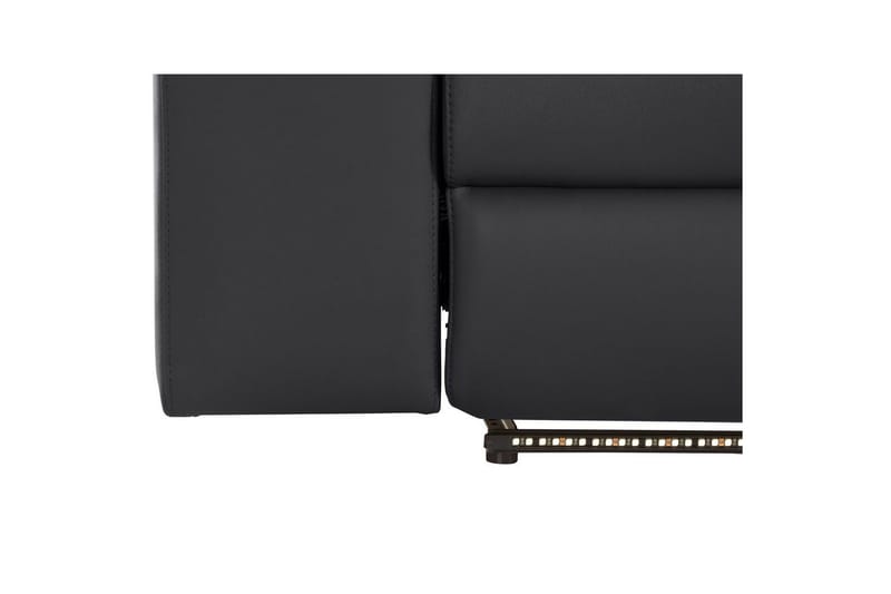 Kulmasohva 3-istuttava Rayland Musta, Nahka/PU, Manuaalinen oikea lepohuone - Musta, Nahka/PU, Manuaalinen oikea lepohuone - Huonekalut - Sohva - Nahkasohva