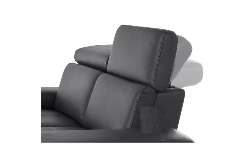 Kulmasohva 3-istuttava Rayland Musta, PU, Vasen Manuaalinen Levitettävä Tuoli - Musta, PU, Vasen Manuaalinen Levitettävä Tuoli - Huonekalut - Sohva - Nahkasohva